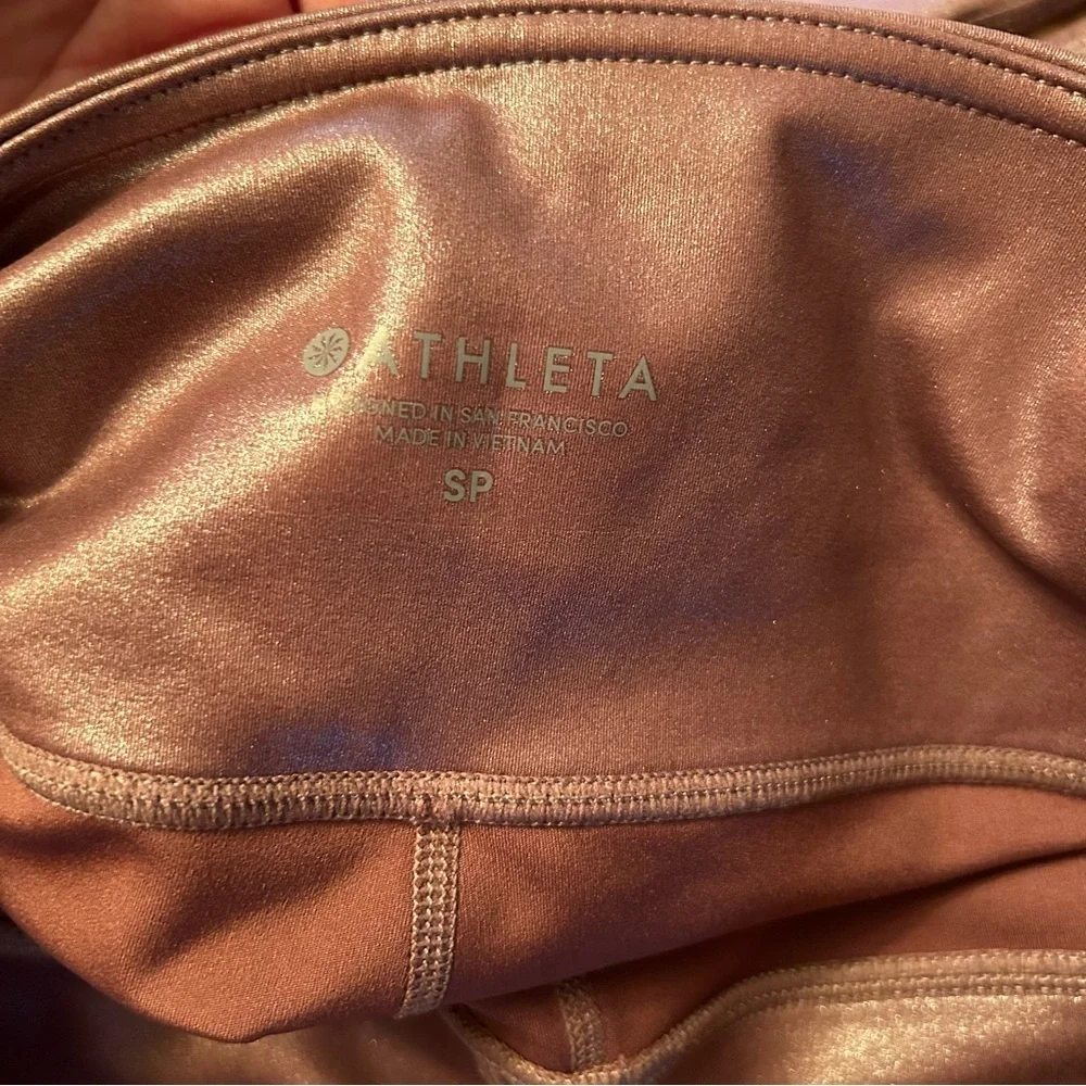 NWT Athleta Elation Shimmer High Rise Metallic Leggings Small Petite - Picture 9 of 9